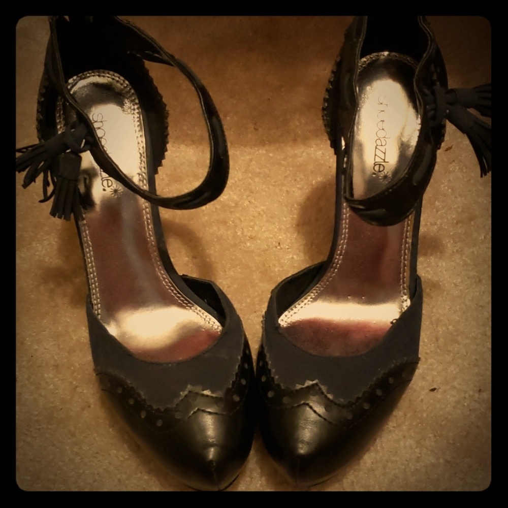Navy and black heels